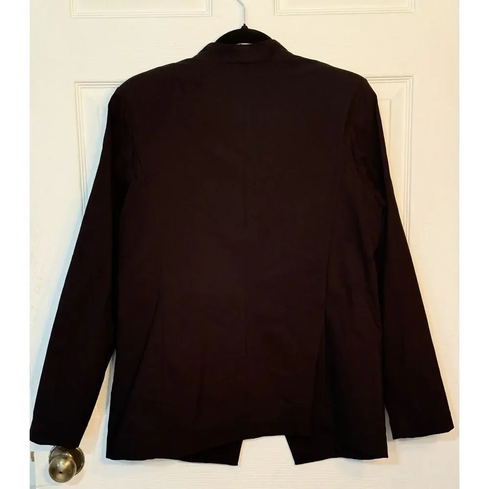 Logo Lori Goldstein Blazer Jacket Women's‎ Anywear Stretch One Button Medium